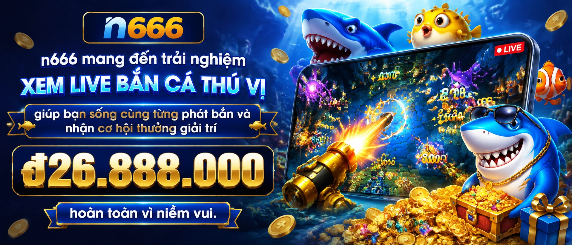 Bắn Cá 3D hiển thị hiệu ứng sống động